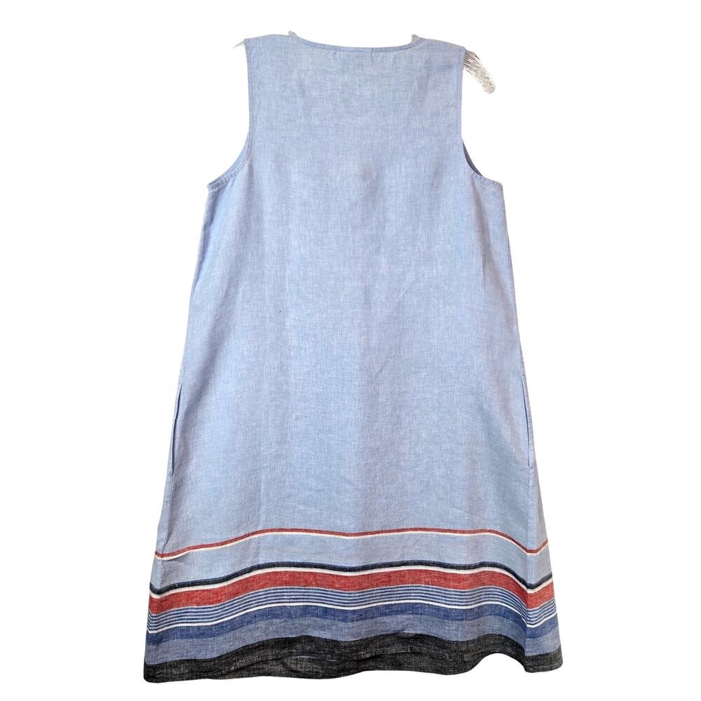 J. Jill Love Linen 100% Linen Shift Dress Red White Blue NWOT Sleeveless  #905 - Picture 8 of 11
